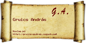 Gruics András névjegykártya